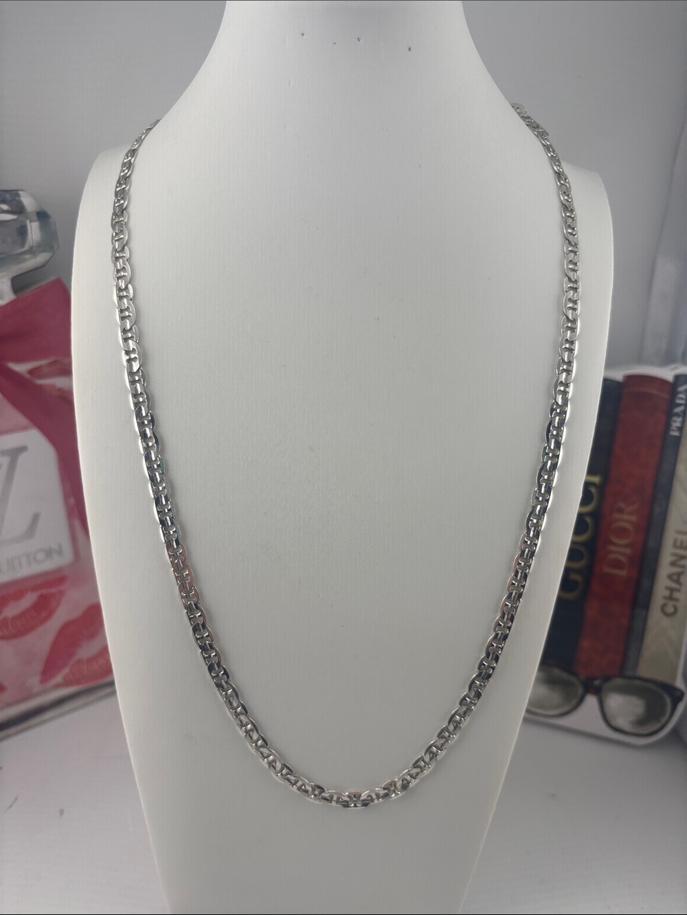Men's Silver Figaro-Style Chain Necklace